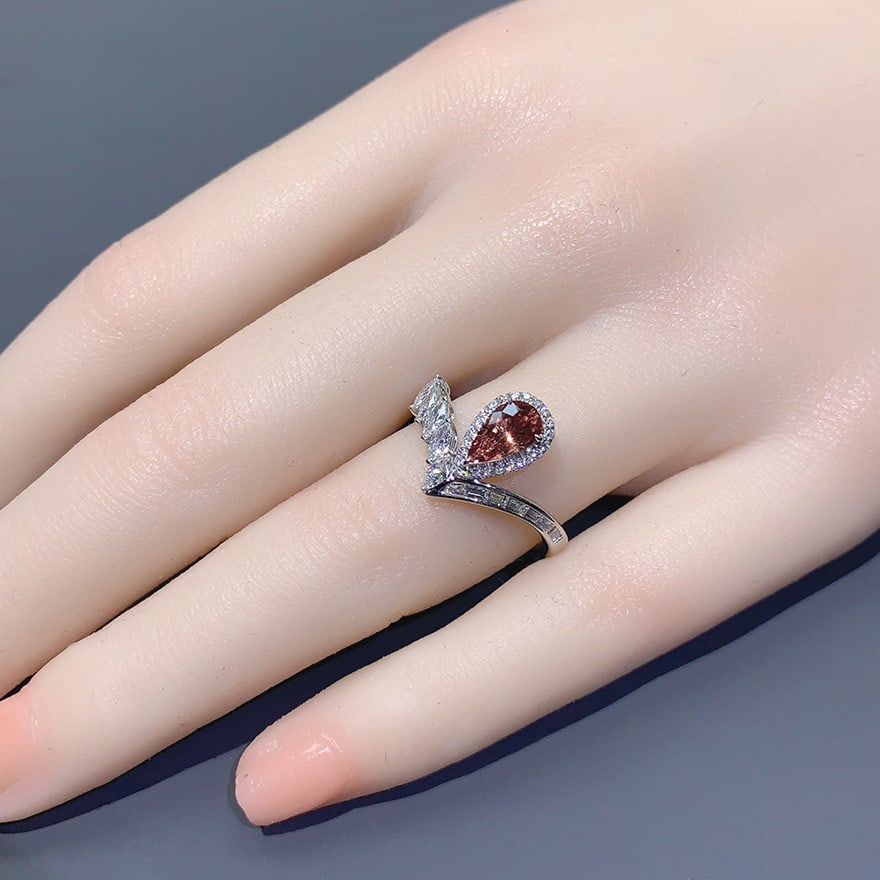 14k Gold 1.55 Ctw Natural Padparadscha Sapphire & Diamond Ring - 5