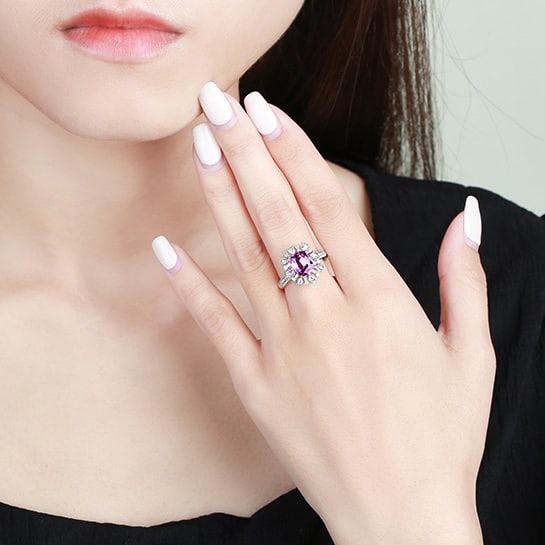 14k Gold 2.60 Ctw Natural Sapphire & Diamond Ring - 4