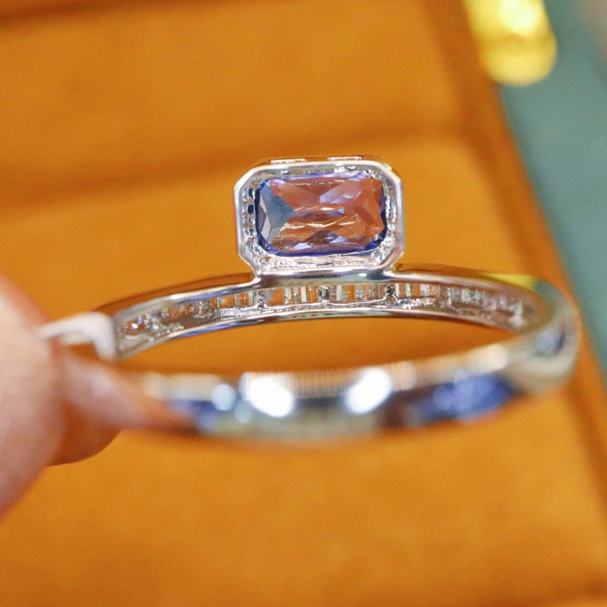 14k Gold 1.26 Ctw Natural Sapphire & Diamond Ring - 4