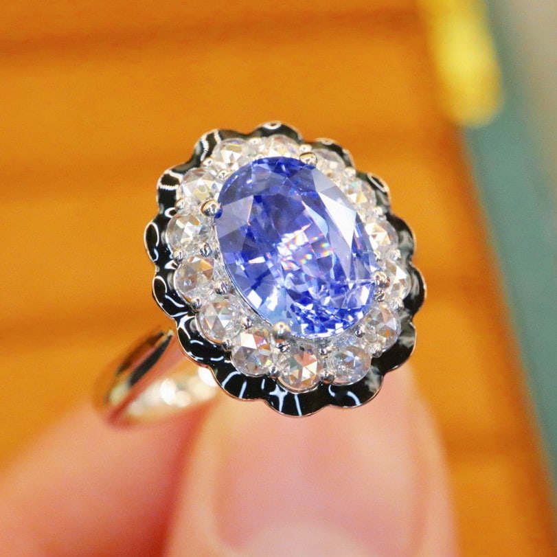 14k Gold 2.34 Ctw Natural Sapphire & Diamond Ring - 2