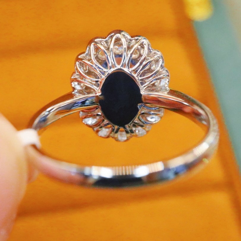 14k Gold 2.34 Ctw Natural Sapphire & Diamond Ring - 4