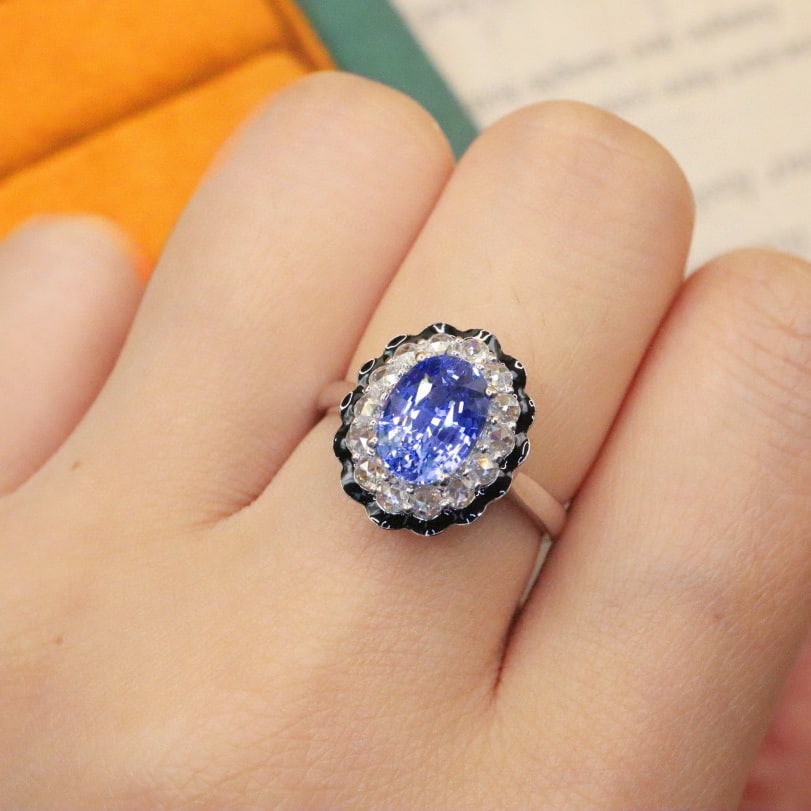 14k Gold 2.34 Ctw Natural Sapphire & Diamond Ring - 5