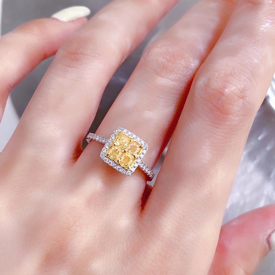14k Gold 0.85 Ct Natural Color Diamond Ring - 2