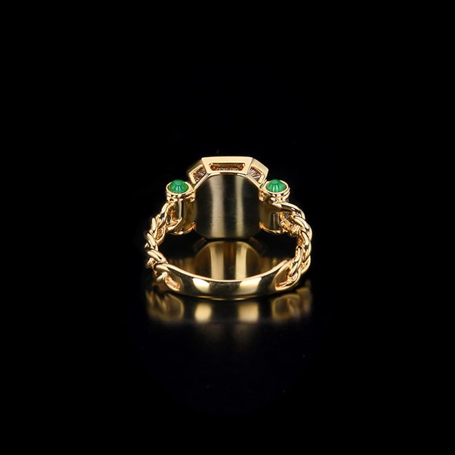 14k Gold 1.61 Ctw Vivid Green Natural Emerald & Diamond Ring - 3