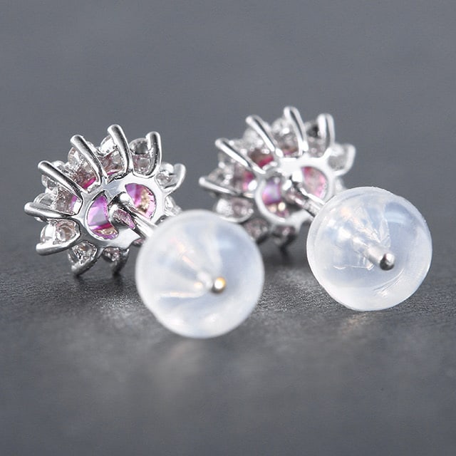 14k Gold 0.90 Ctw Natural Sapphire & Diamond Earrings - 3