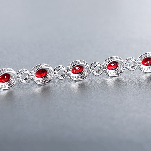 14k Gold 3.00 Ctw Natural Ruby & Diamond Bracelet - 3