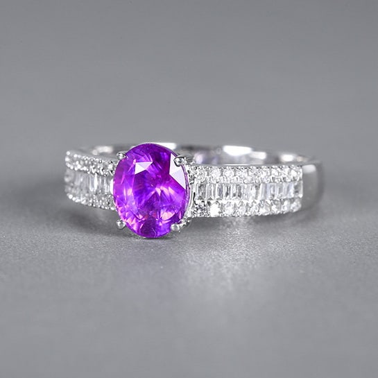 14k Gold 1.99 Ctw Natural Sapphire & Diamond Ring - 3