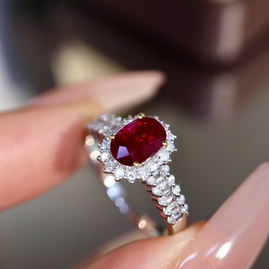 14k Gold 1.19 Ctw Natural Ruby & Diamond Ring - 5