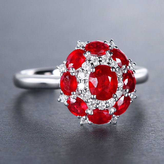 14k Gold 2.06 Ctw Natural Ruby & Diamond Ring/pendant( Without Chain ) - 2