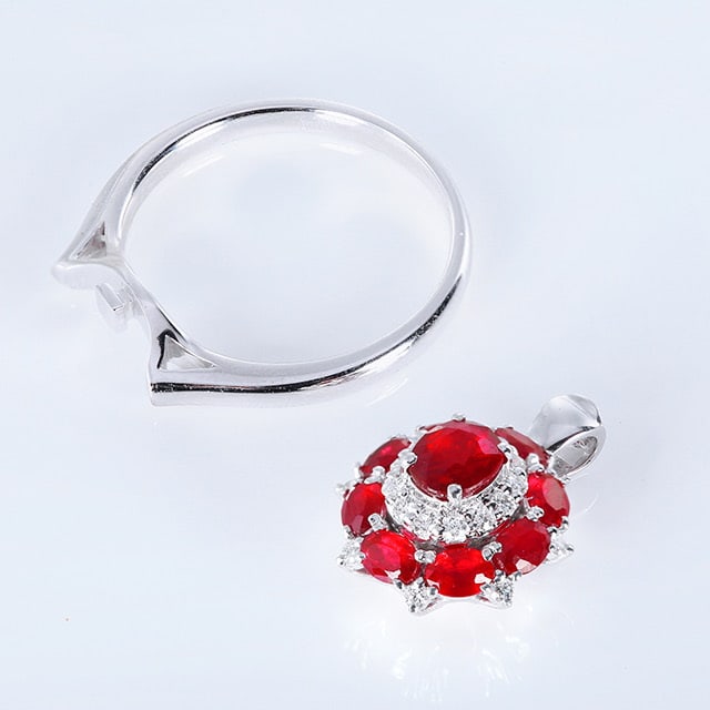 14k Gold 2.06 Ctw Natural Ruby & Diamond Ring/pendant( Without Chain ) - 6