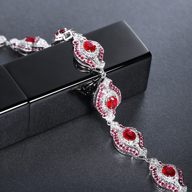 14k Gold 5.08 Ctw Natural Ruby & Diamond Bracelet - 4