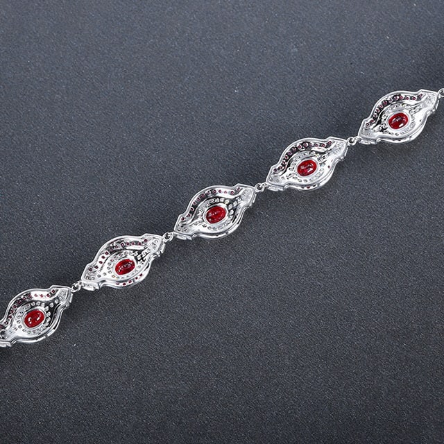 14k Gold 5.08 Ctw Natural Ruby & Diamond Bracelet - 5