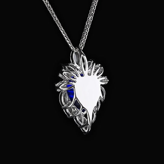 14k Gold 2.32 Ctw Natural Sapphire & Diamond Pendant( Without Chain ) - 4