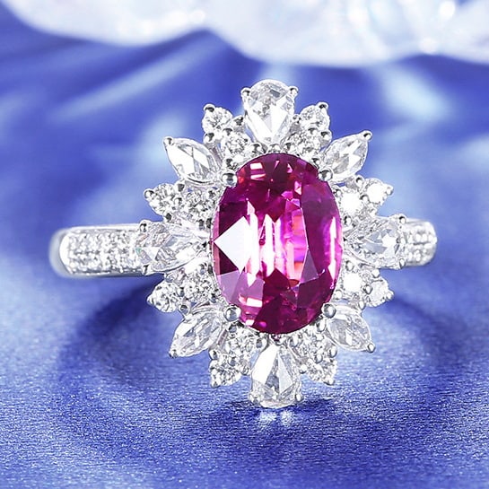14k Gold 2.87 Ctw Natural Sapphire & Diamond Ring - 3