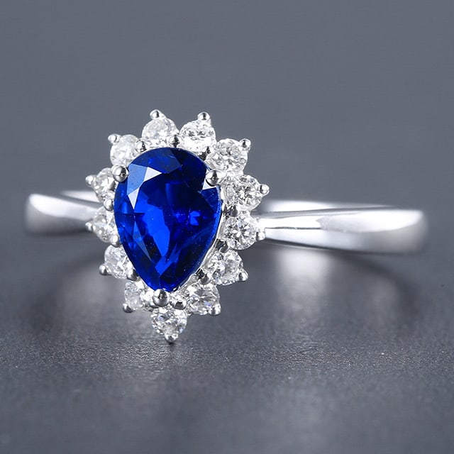 14k Gold 1.34 Ctw Natural Sapphire & Diamond Ring - 2