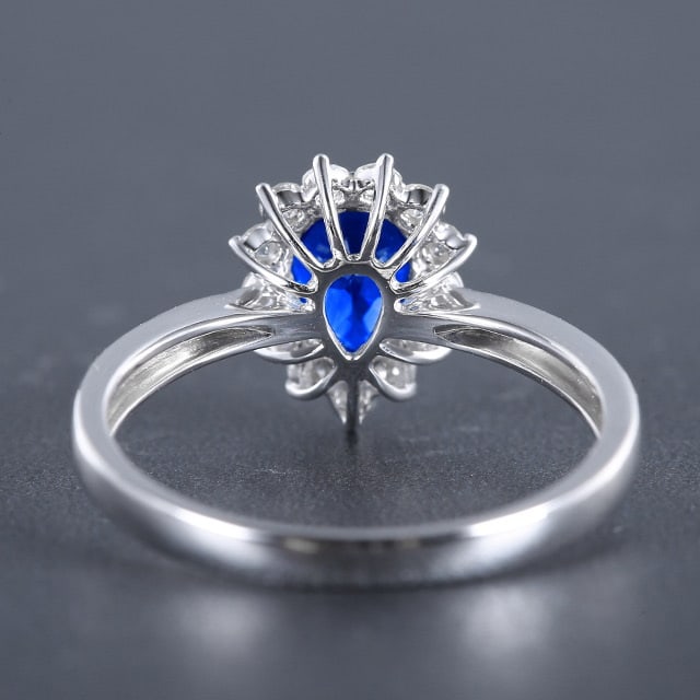 14k Gold 1.34 Ctw Natural Sapphire & Diamond Ring - 4