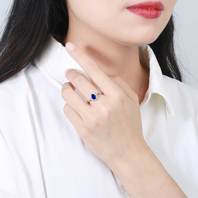 14k Gold 1.34 Ctw Natural Sapphire & Diamond Ring - 6