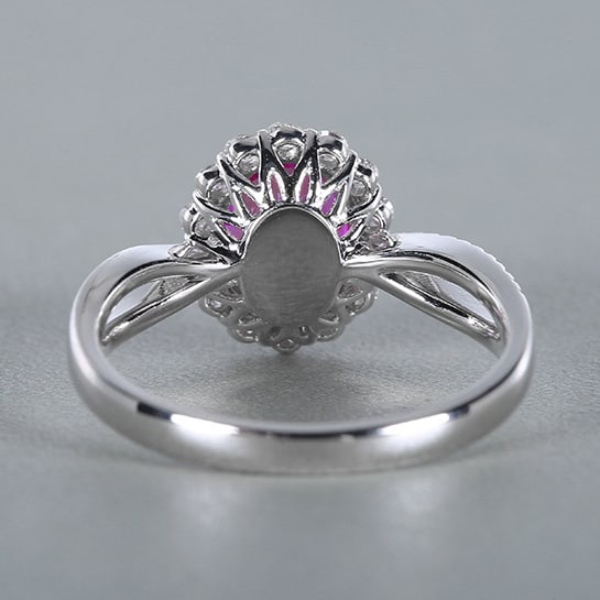 14k Gold 2.39 Ctw Natural Padparadscha Sapphire & Diamond Ring - 4