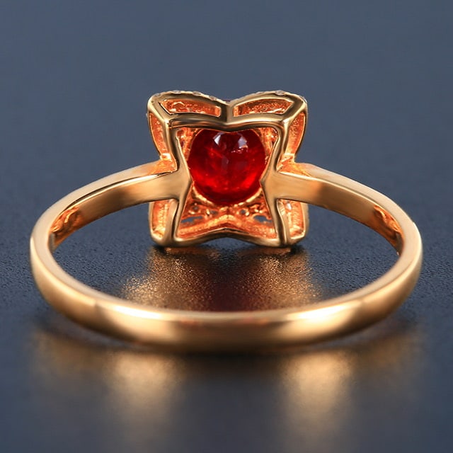 14k Gold 0.96 Ctw Natural Ruby & Diamond Ring - 4