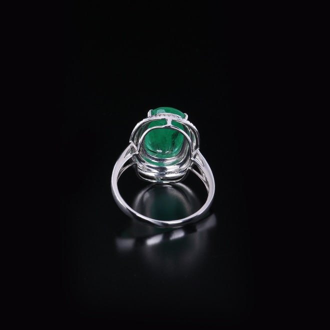 14k Gold 3.22 Ctw Natural Emerald & Diamond Ring - 4