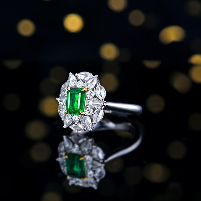 14k Gold 1.87 Ctw Vivid Green Natural Emerald & Diamond Ring/pendant( Without Chain ) - 3