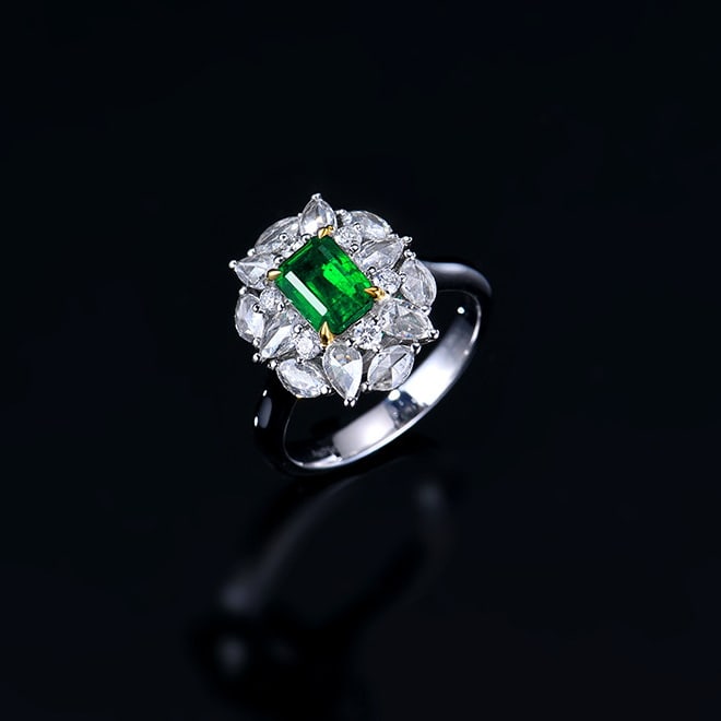 14k Gold 1.87 Ctw Vivid Green Natural Emerald & Diamond Ring/pendant( Without Chain ) - 5