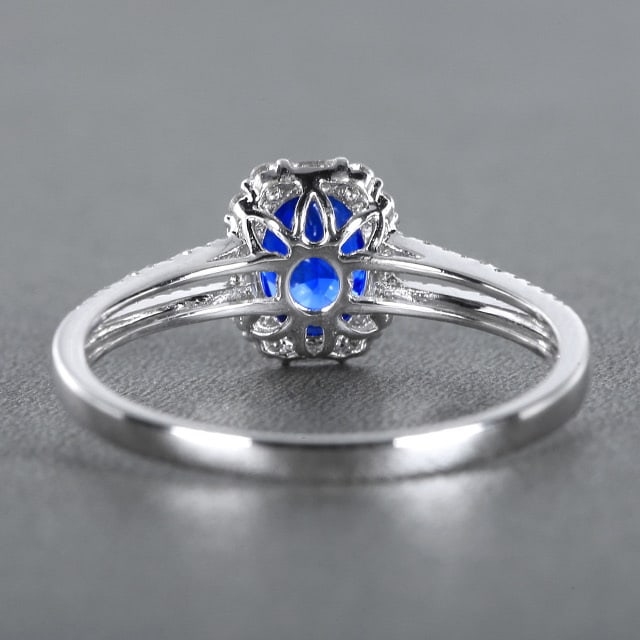 14k Gold 1.16 Ctw Natural Sapphire & Diamond Ring - 4