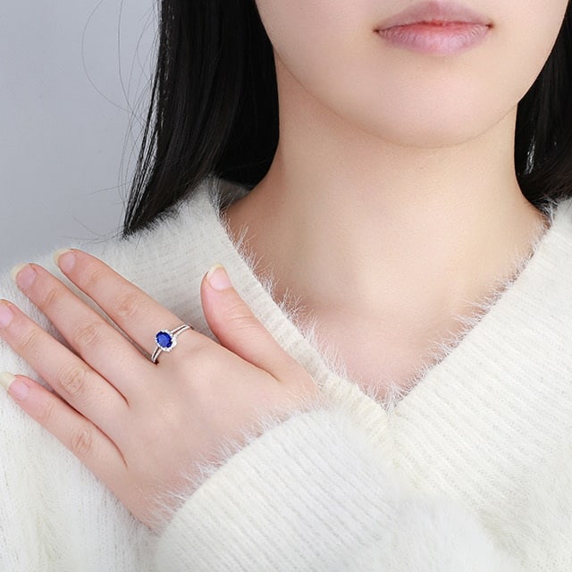 14k Gold 1.16 Ctw Natural Sapphire & Diamond Ring - 5