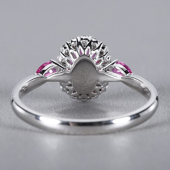 14k Gold 1.19 Ctw Natural Padparadscha Sapphire & Diamond Ring - 2