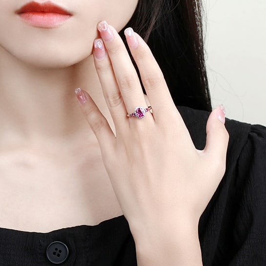 14k Gold 1.19 Ctw Natural Padparadscha Sapphire & Diamond Ring - 3