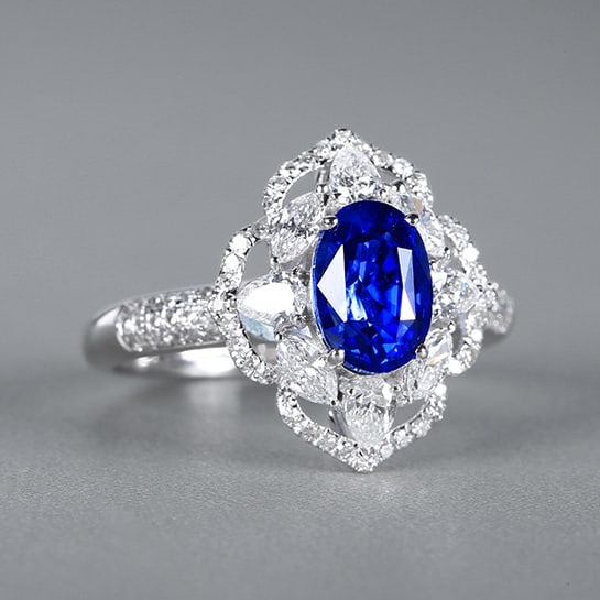 14k Gold 2.84 Ctw Natural Sapphire & Diamond Ring - 3