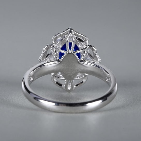 14k Gold 2.84 Ctw Natural Sapphire & Diamond Ring - 4