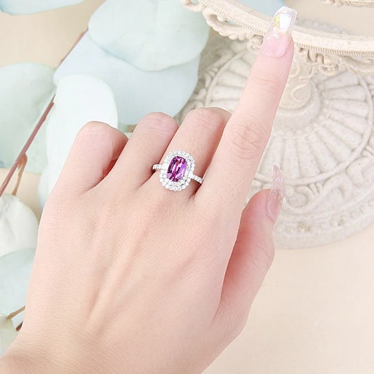 14k Gold 2.68 Ctw Natural Sapphire & Diamond Ring - 4