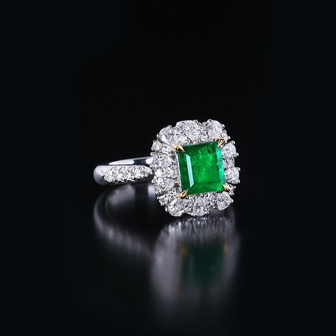 14k Gold 2.71 Ctw Vivid Green Natural Emerald & Diamond Ring/pendant( Without Chain ) - 4