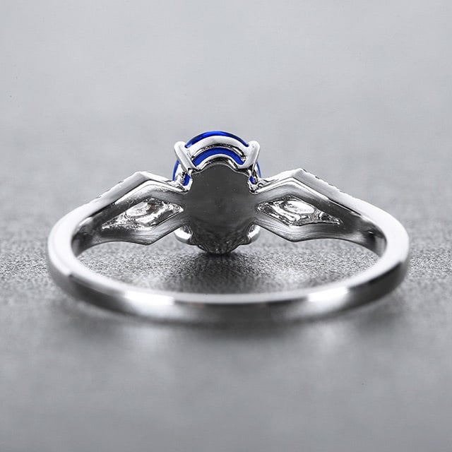 14k Gold 0.97 Ctw Natural Sapphire & Diamond Ring - 4