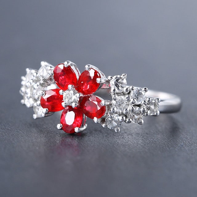 14k Gold 1.55 Ctw Natural Ruby & Sapphire Ring - 3