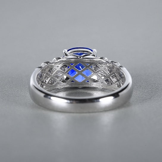 14k Gold 2.45 Ctw Natural Sapphire & Diamond Ring - 2