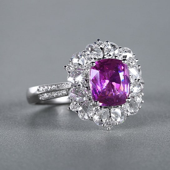 14k Gold 2.90 Ctw Natural Sapphire & Diamond Ring - 2