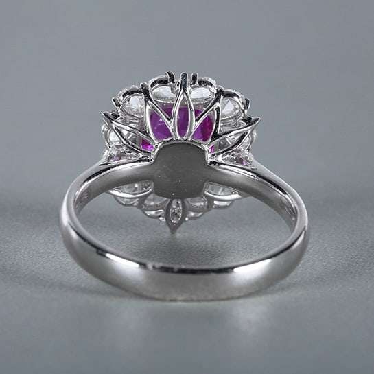 14k Gold 2.90 Ctw Natural Sapphire & Diamond Ring - 3