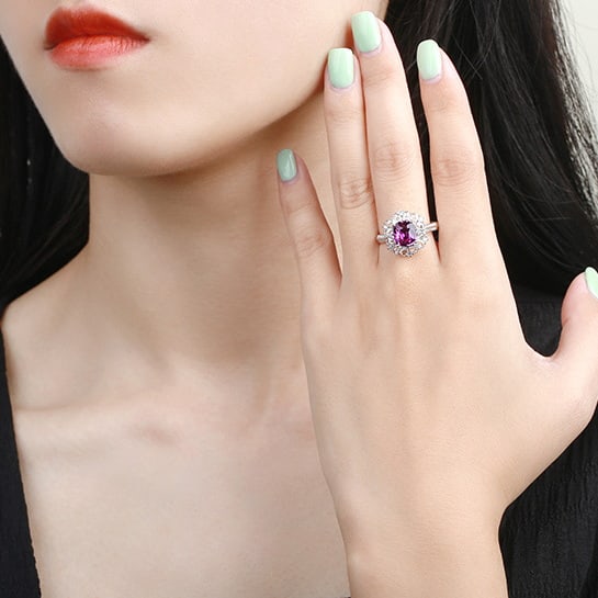 14k Gold 2.90 Ctw Natural Sapphire & Diamond Ring - 4