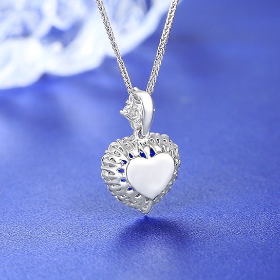 14k Gold 2.45 Ctw Natural Sapphire & Diamond Pendant( Without Chain ) - 4