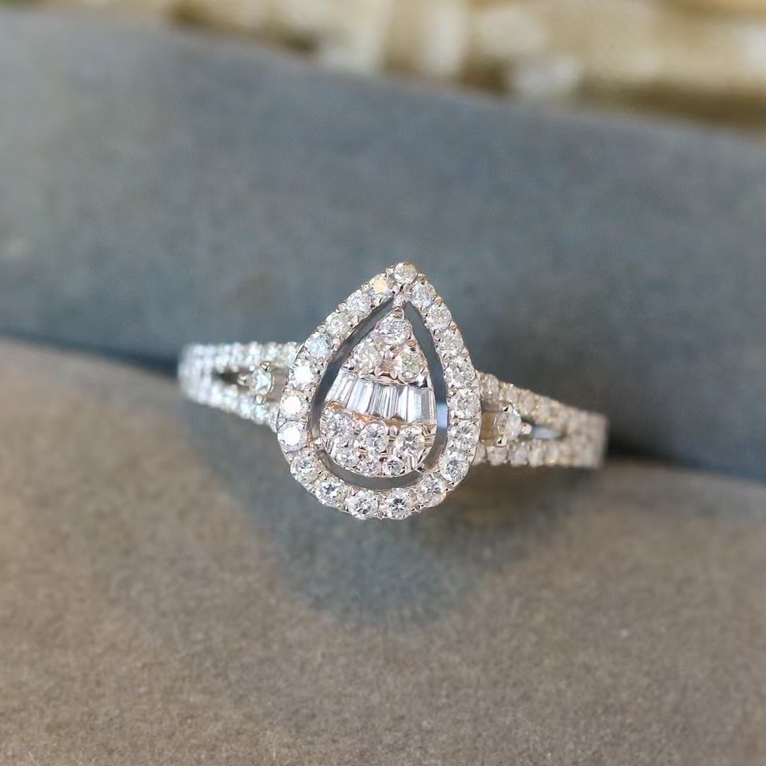 14k Gold 0.6 Ct Natural H Diamond Ring (1 of 7)