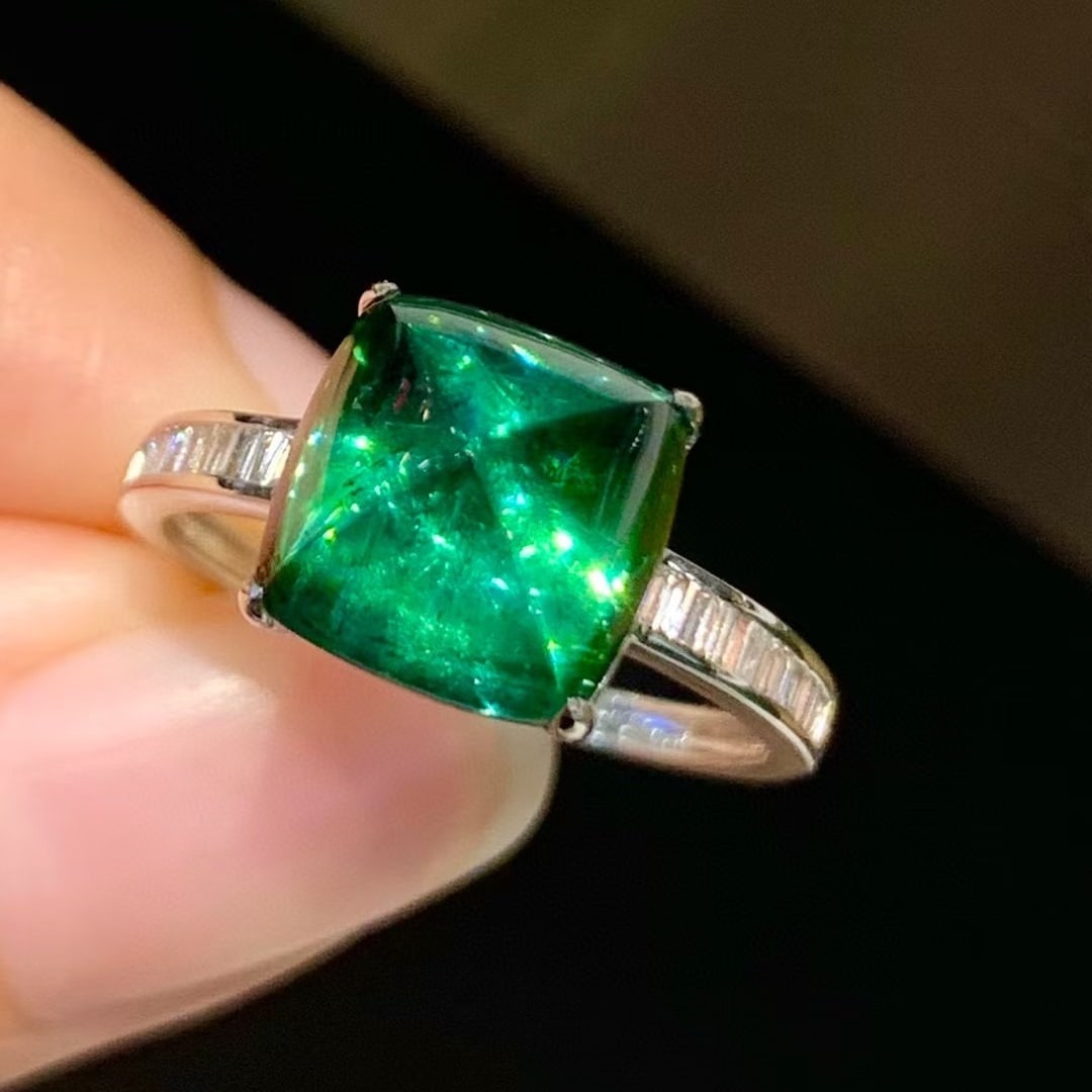 14k Gold 4.75 Ct Natural Tourmaline & Diamond Ring - 3