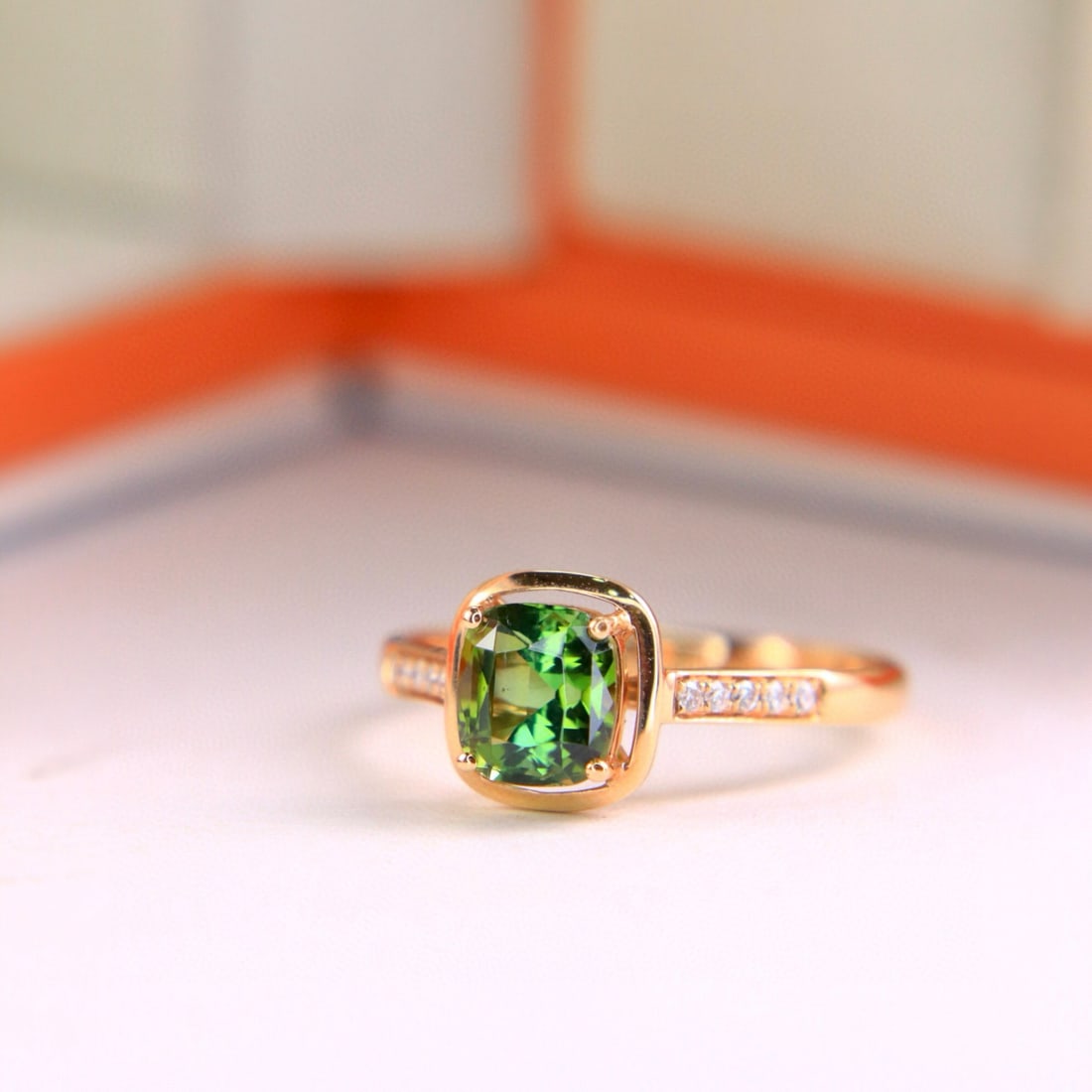 14k Gold 1.18 Ctw Natural Tourmaline & Diamond Ring - 2