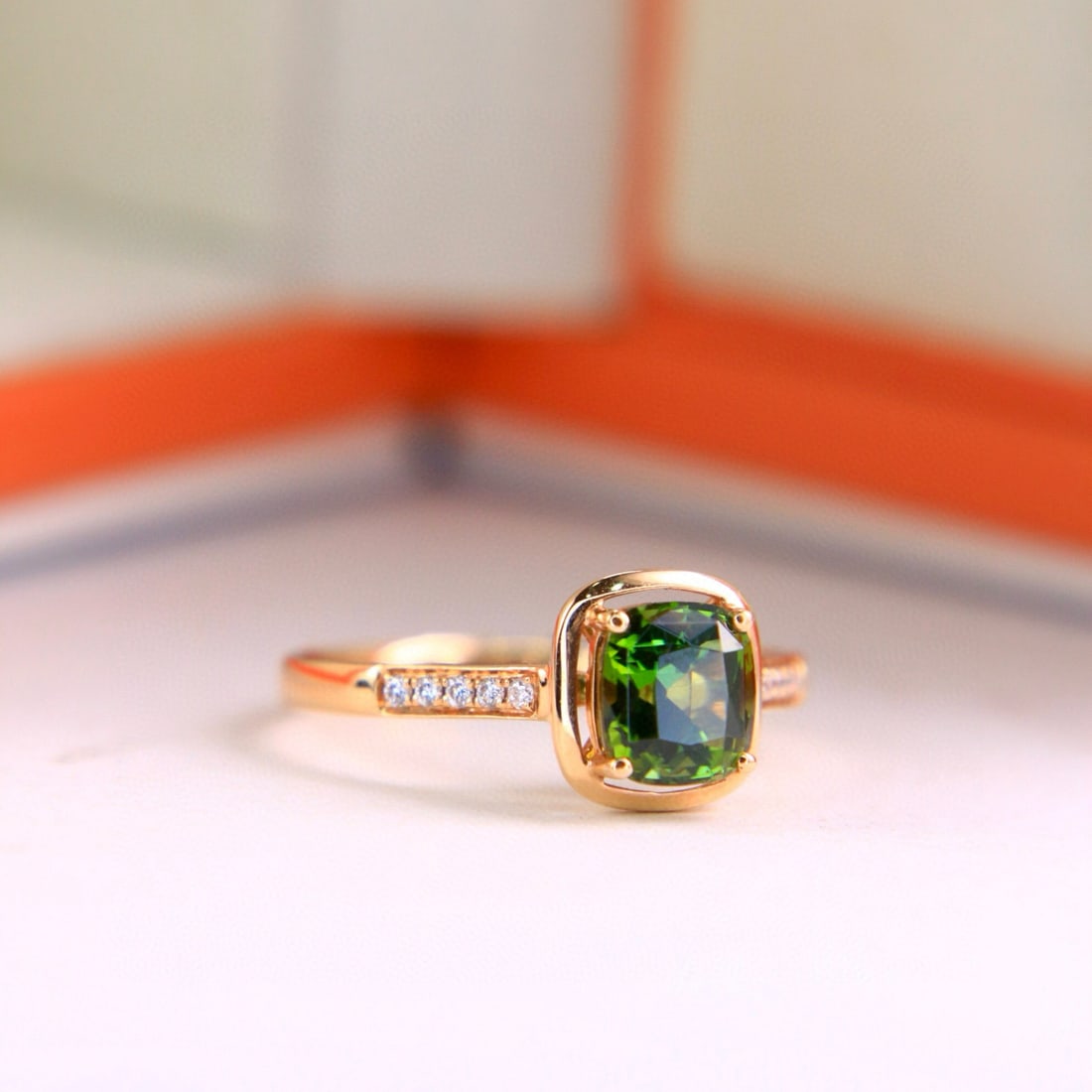 14k Gold 1.18 Ctw Natural Tourmaline & Diamond Ring - 3