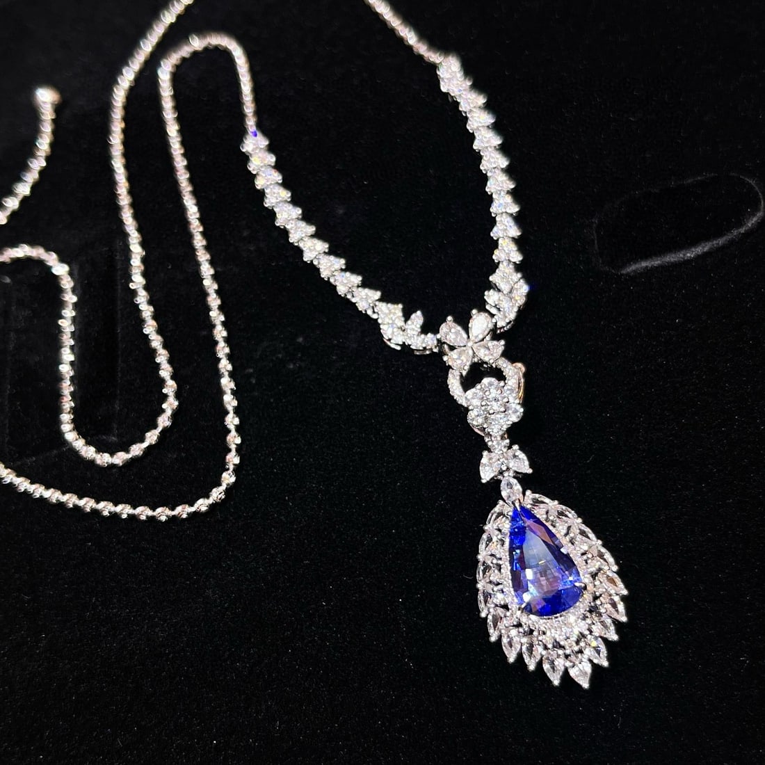 14k Gold 1.84 Ctw Natural Sapphire & Diamond Pendant( Without Chain ) - 3