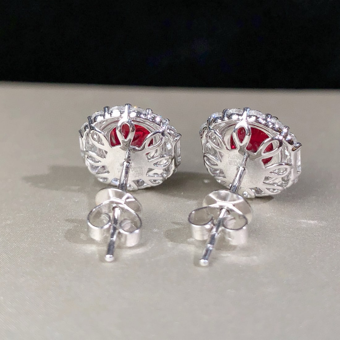 14k Gold 2.03 Ctw Natural Ruby & Diamond Earrings - 6