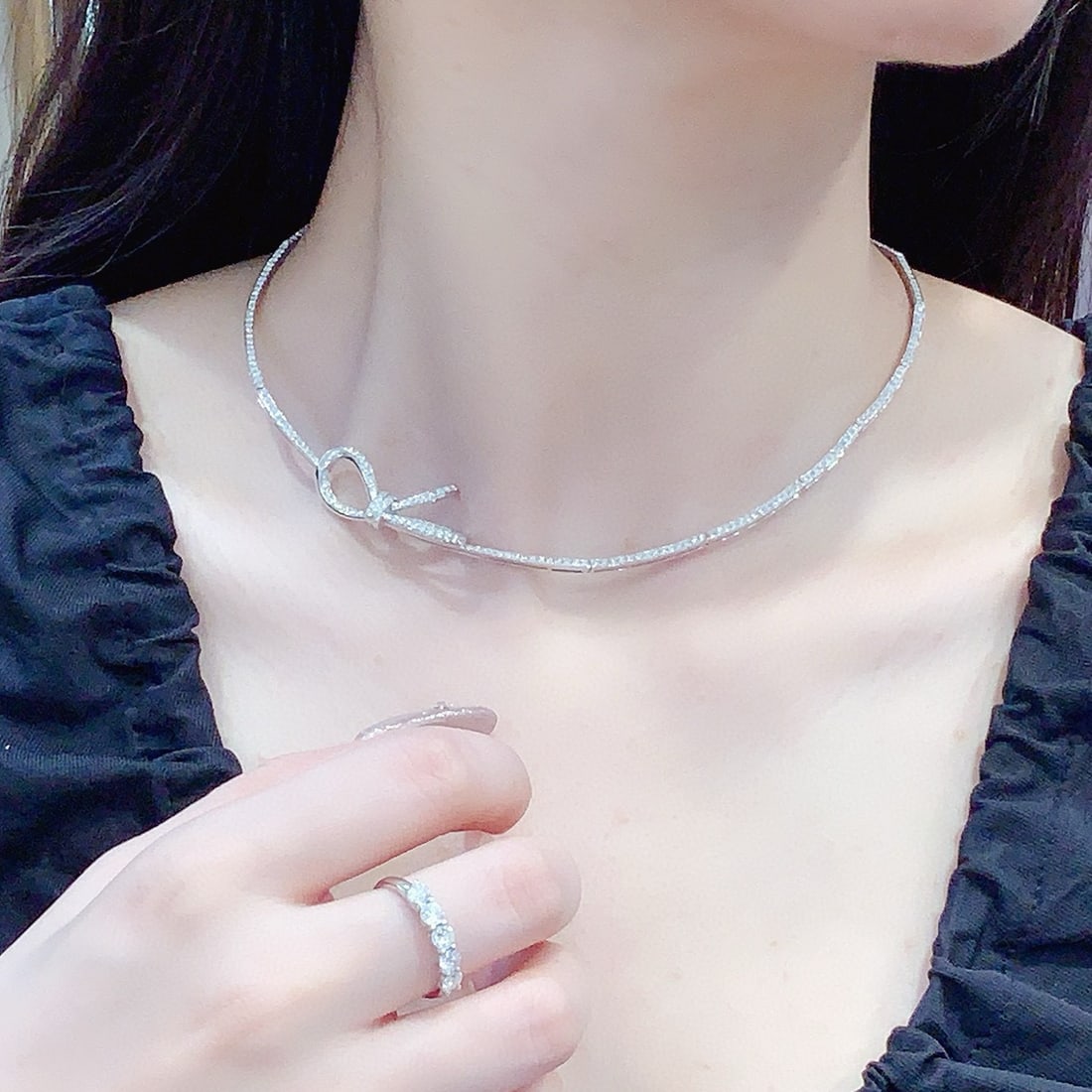 14k Gold 3.78 Ct Natural H Diamond Necklace - 7