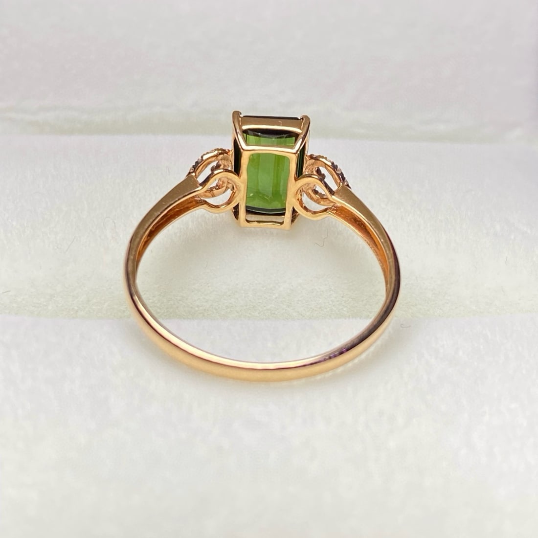 14k Gold 1.35 Ct Natural Tourmaline & Diamond Ring - 4