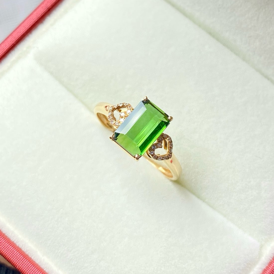 14k Gold 1.35 Ct Natural Tourmaline & Diamond Ring - 5